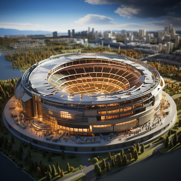Фото 3d миниатюрная модель стадиона