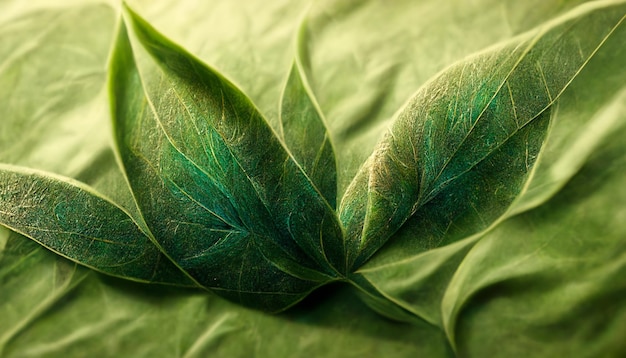 Фото 3d render abstract of green leaf texture background естественный фон и обои