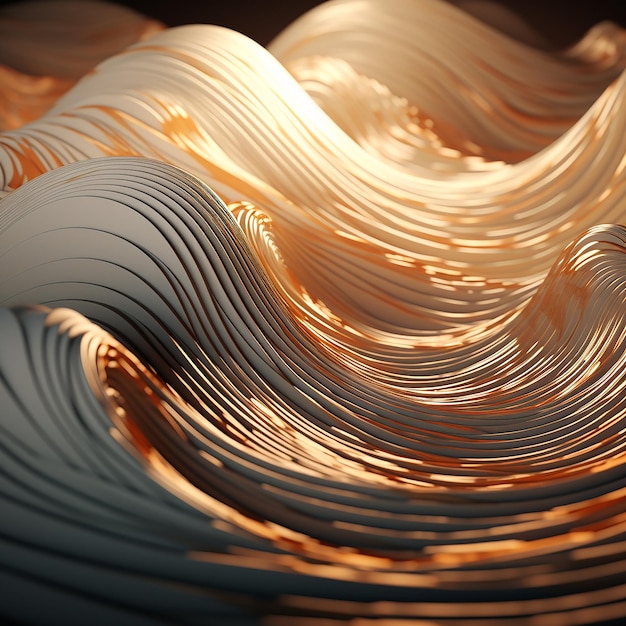 3D-рендеринг фотографий элементов, таких как волны или фракталы