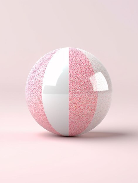 Foto c'è un pallone da spiaggia rosa e bianco su una superficie rosa ai generativa