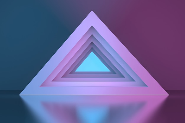 Портал туннеля треугольной пирамиды над зеркальной поверхностью