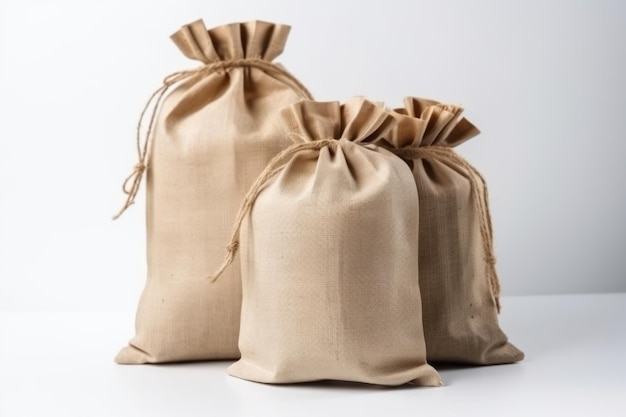 Две коричневые сумки со словом «банк»