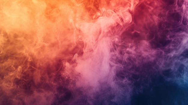 A vibrant and captivating closeup image of a cloud of colorful smoke This visually striking photo can be used to add a burst of color and energy to various projects
