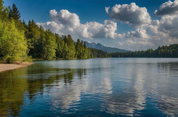 Фото Вид на природный ландшафт возле озера