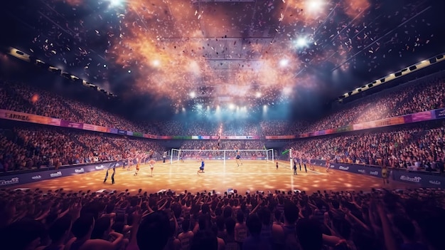 Вид снизу арены во время матча чемпионата Европы по футболу