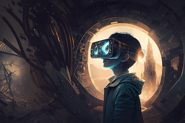 Фото Игровой опыт виртуальной реальности в подземном туннеле