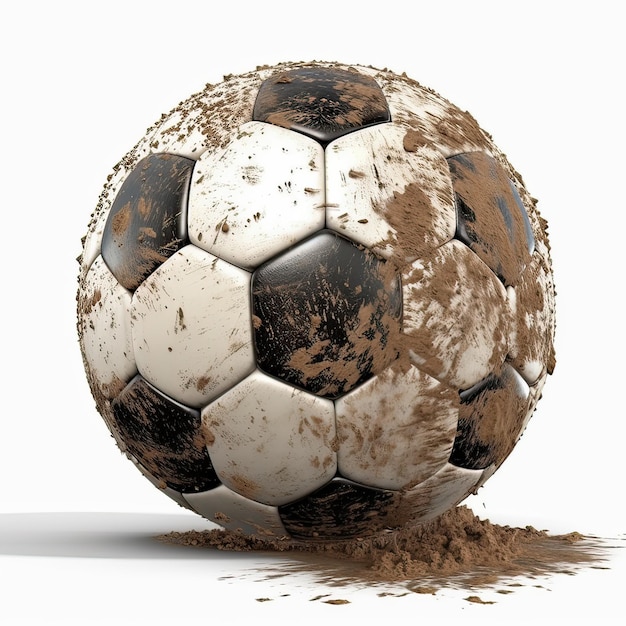 Foto vuile voetbal modderpad