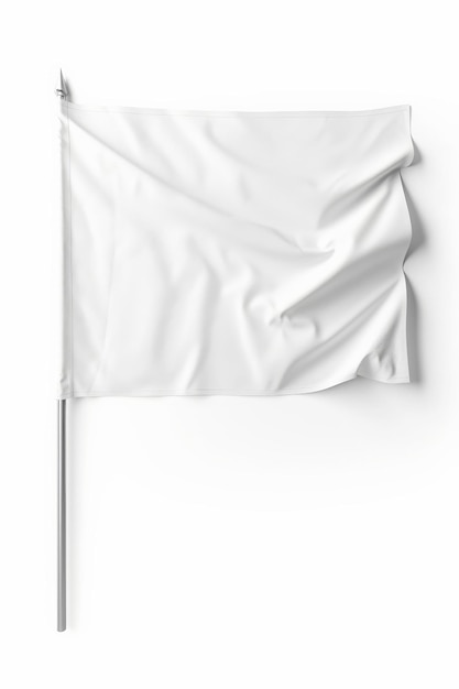 Фото Белый шаблон пустого флага, изолированный на белом фоне.