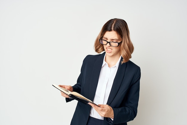 woman with glasses executive Lifestyle isolated background. High quality photo