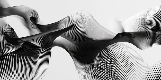 Фото Черно-белое изображение волны с большим количеством точек