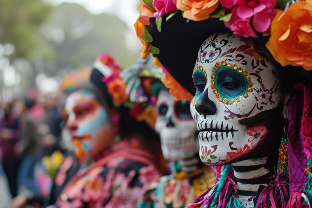 写真 カラベラ・カトリーナ (calavera catrina) はメキシコで開催される死者の日を記念するカラベラのパレードです