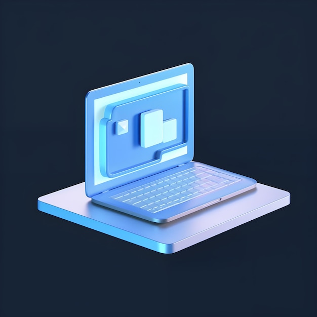Фото Ноутбук с экраном, на котором написано слово «компьютер».