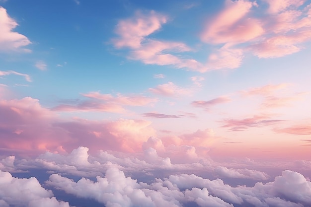 Фото Картина облаков с розовым и голубым небом и розовым облаком