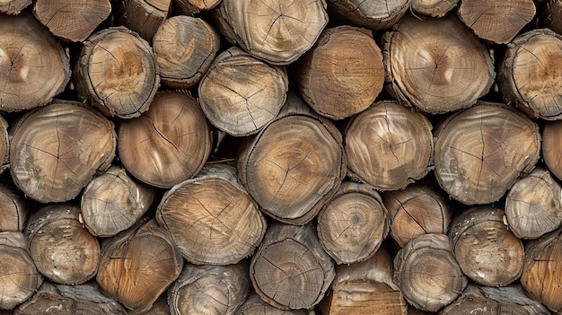 Фото Куча дров, разрезанных и сложенных в кучу, готовых к использованию для отопления или приготовления пищи