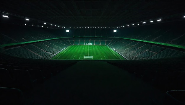 Фото Стадион с зеленым стадионом с знаком, который говорит стадион