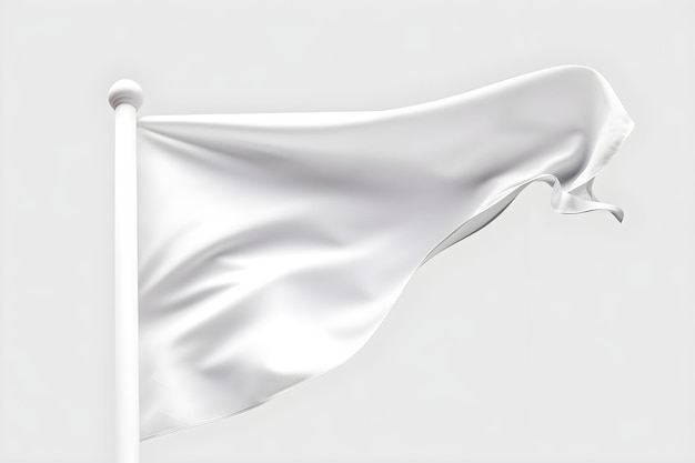 Фото Белый флаг на белом фоне