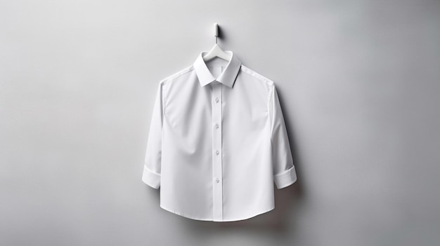 写真 白いシャツがハンガーに掛かっており、「on it」という文字が書かれています。