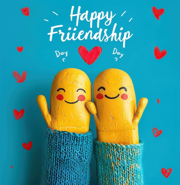 Фото Абстрактный векторный иллюстрационный дизайн для поздравительной карточки на изображении счастливого международного дня дружбы