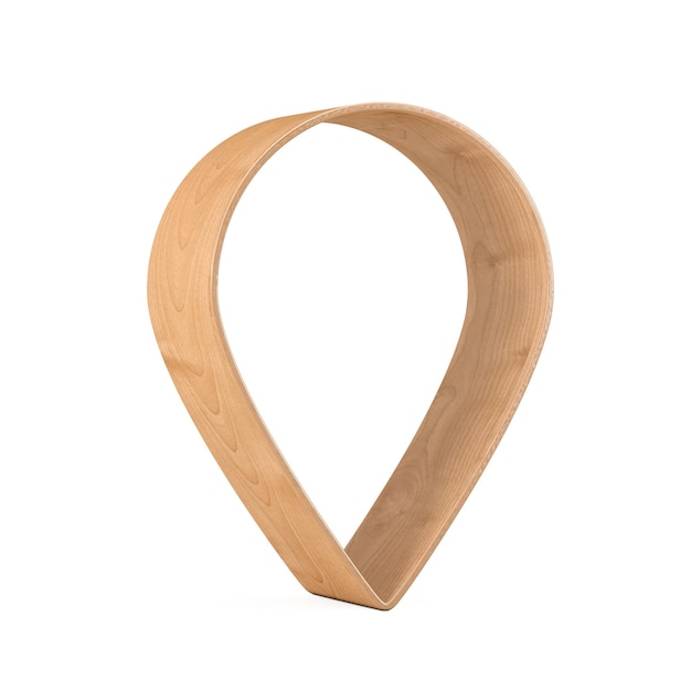 Abstract Wooden Target Destination Map Pointer Pin 3d Rendering