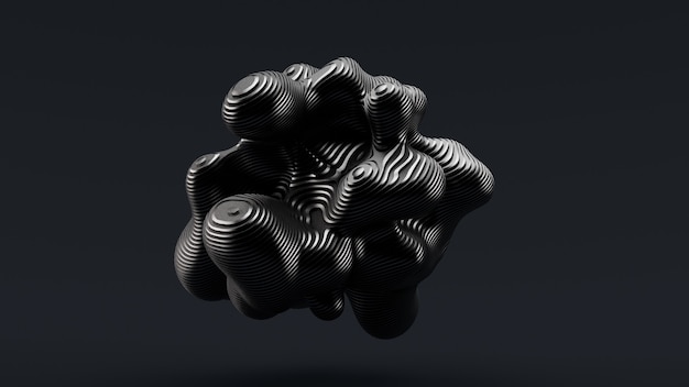 Photo abstract form on a black background 3d illustration
