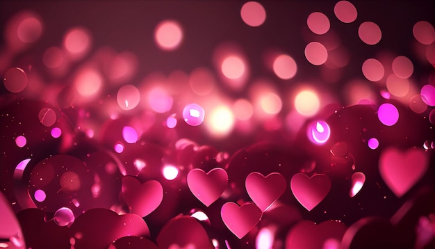 Abstracte luxe mooie kristallen hart roze paars Love concept Generative A