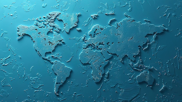 Абстрактная голубая карта мира концепция художественной географии