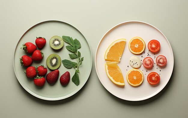 Фото Изображение готового блюда из вегетарианского меню. концепция вегетарианства и здорового питания.