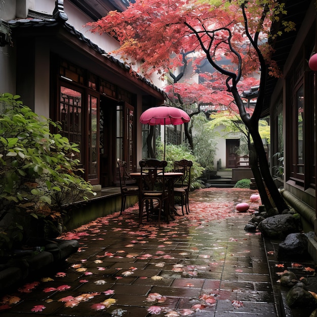 Фото Осеннее спокойствие в традиционном саду