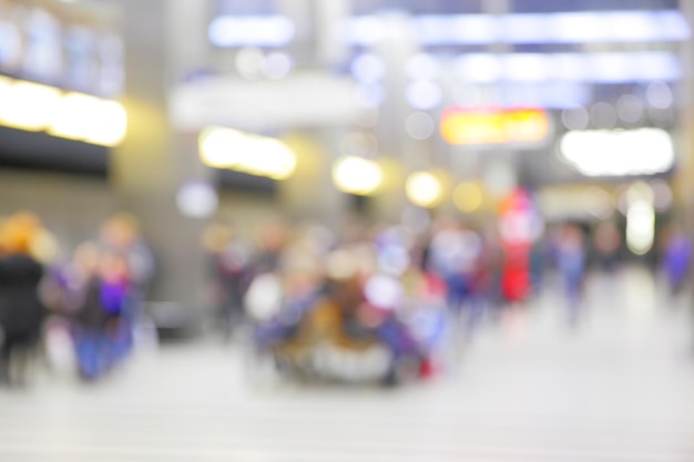 Photo background of airport terminal out of focus