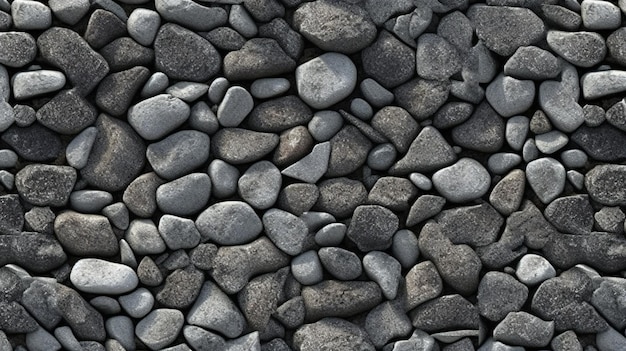 Photo background of grey pebble stones texture of pebbles