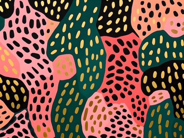 Photo a background with gold pink and green dots on waves high quality