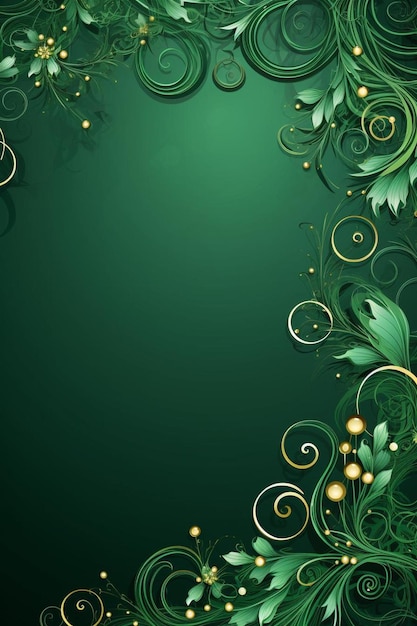 с местом для текста в стиле нового года в зеленых цветах