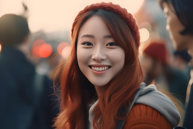 사진 아름다운 젊은 아시아 여성 미소