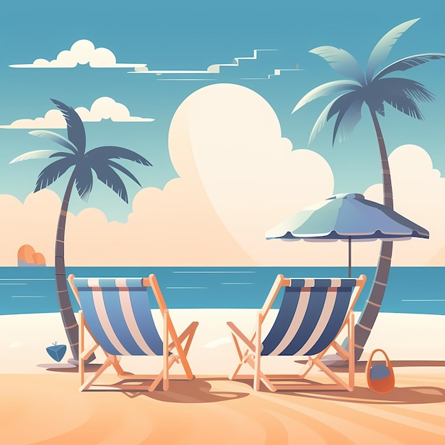 Фото Пляж с зонтиком концепция лета и отдыха зонт на песчаном пляже generative ai
