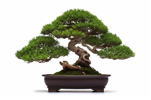 Photo a bonsai tree with a green leaves and branches