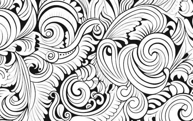 Photo bohemian mindful patterns coloring page black and white