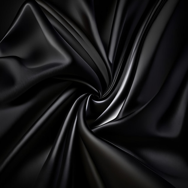 Черная ткань, волны, текстура фона