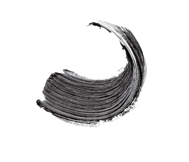 Photo black mascara brush strokes on white