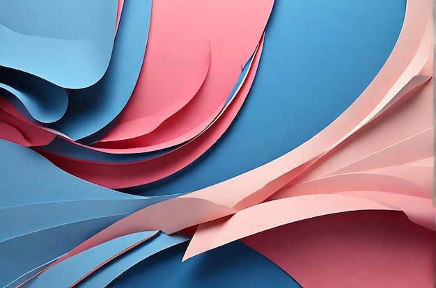 blue and pinklpaper art background paper overlaps