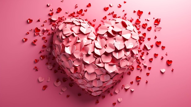 Broken Heart in valentines Sadness pink background