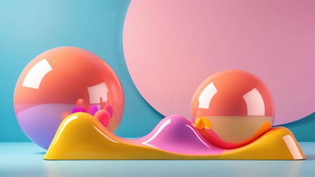 Фото Ярко окрашенные жидкости плавают в воздухе в красочном виде