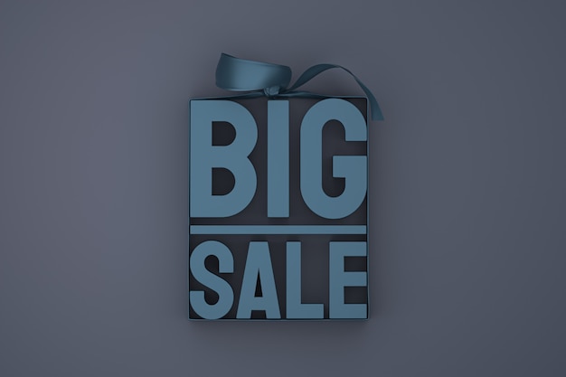 Photo c1 big sale 3d design rendering for sale promotion with bow and ribbon on c2 isolated background