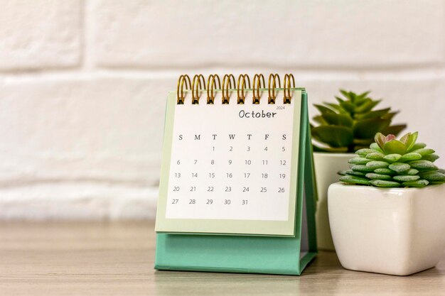 Calendar for October 2024 Desk calendar for planning and keeping track of every date