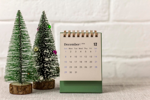The calendar shows December 2024 Desktop desk calendar Hello December