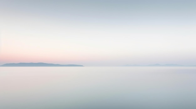 Спокойное море с голубым небом и белым горизонтом