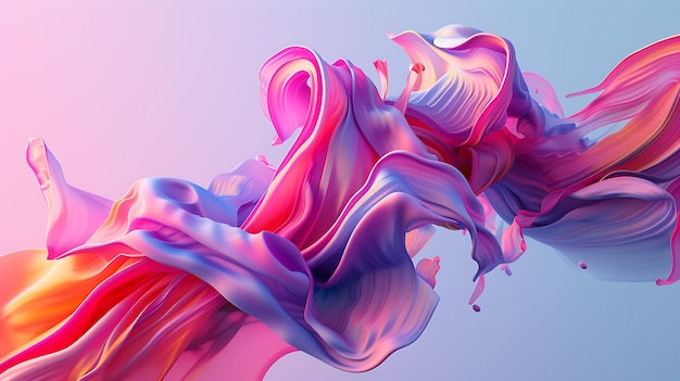Увлекательный 3D-абстрактный рендеринг с яркими цветами и плавными геометрическими формами