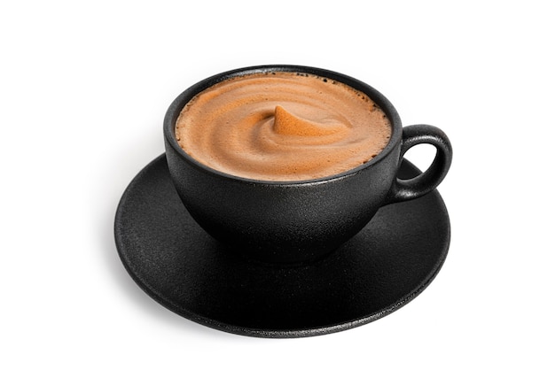 Капучино, изолированные на белом фоне. Кофе Далгона. Кофейная пена. Латте-кофе. Фото высокого качества