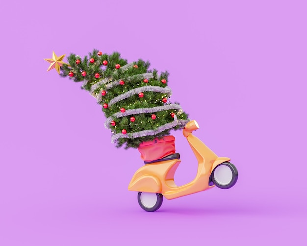 christmas tree at full speed on a motorcycle