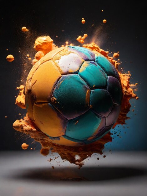 写真 カラーパウダー スプラッシュ フットボール