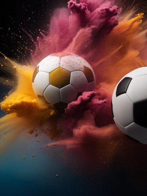 写真 カラーパウダー スプラッシュ フットボール